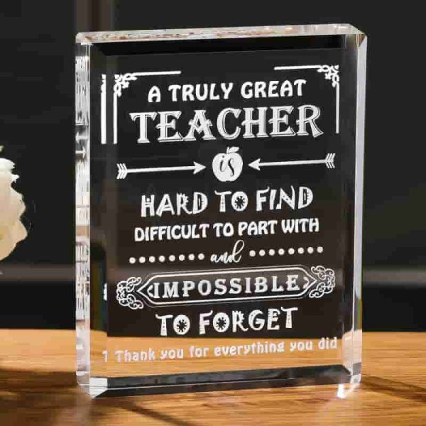 Best Teacher Crystal Keepsake - Appreciation Gift For Graduation & Christmas