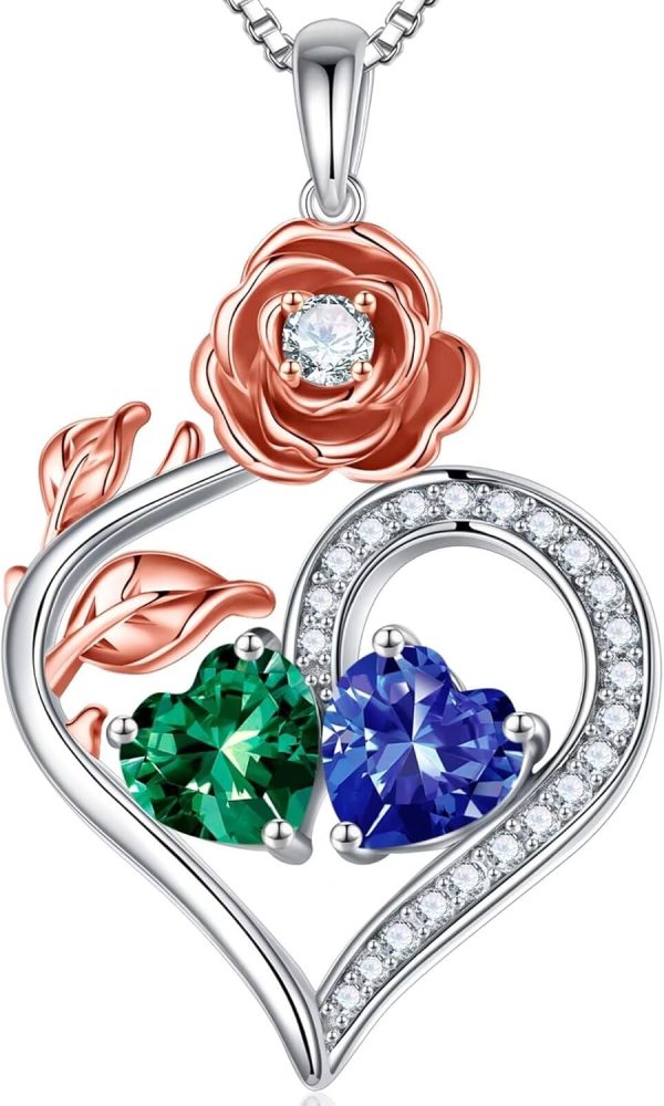 Best Double Birthstone Necklace - Sterling Silver Jewelry Gifts