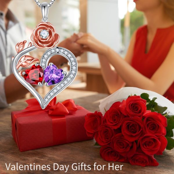 Best Double Birthstone Necklace - Sterling Silver Jewelry Gifts - Image 3