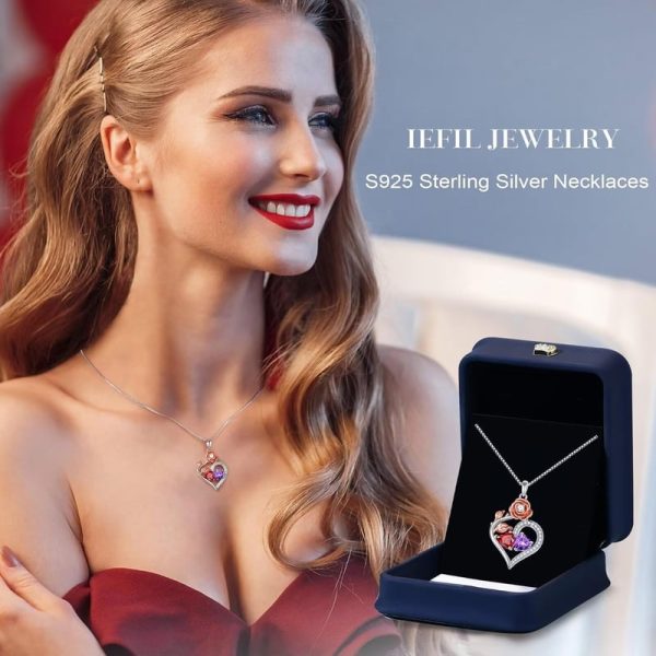 Best Double Birthstone Necklace - Sterling Silver Jewelry Gifts - Image 4