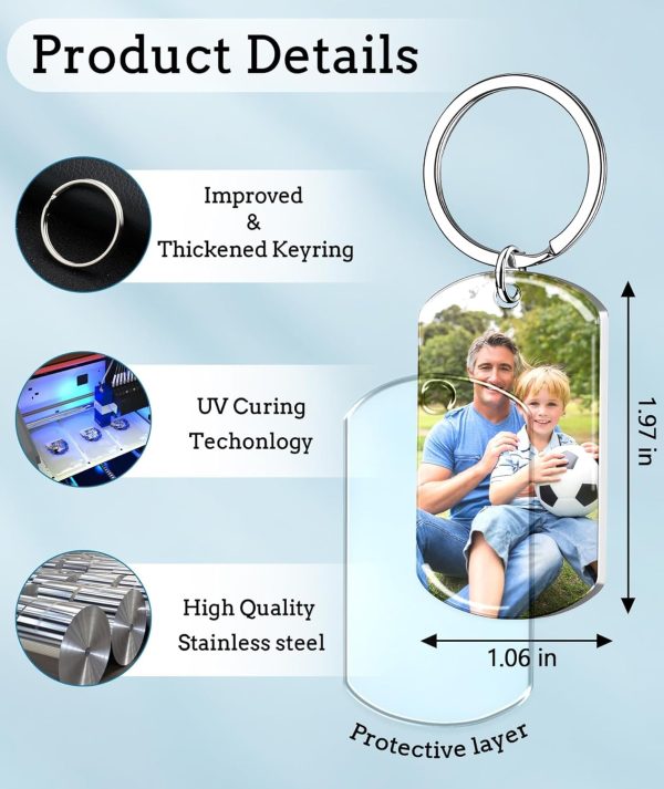 Personalized Double-sided Photo Keychain Gift For Dad Or Boyfriend - Image 2