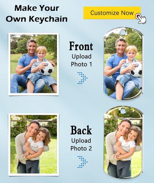 Personalized Double-sided Photo Keychain Gift For Dad Or Boyfriend - Image 3