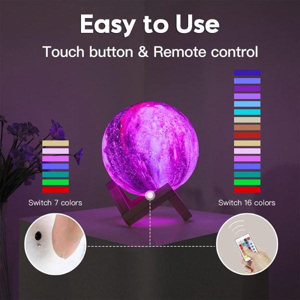 Best 16-color Galaxy Moon Lamp Gift For Kids & Adults - Image 3