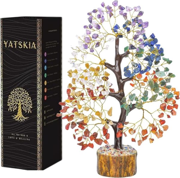 7 Chakra Healing Crystal Tree For Positive Energy - Handmade Gift