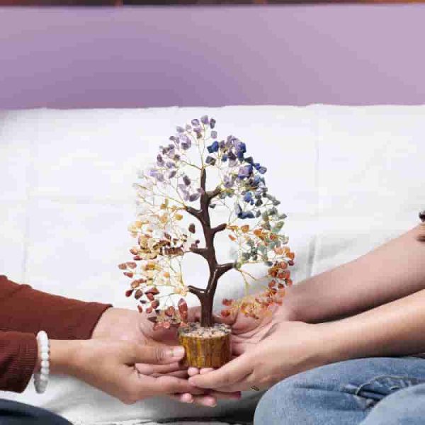 7 Chakra Healing Crystal Tree For Positive Energy - Handmade Gift - Image 3