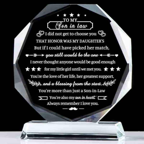 Best Son-in-law Gift From In-laws - Crystal Keepsake