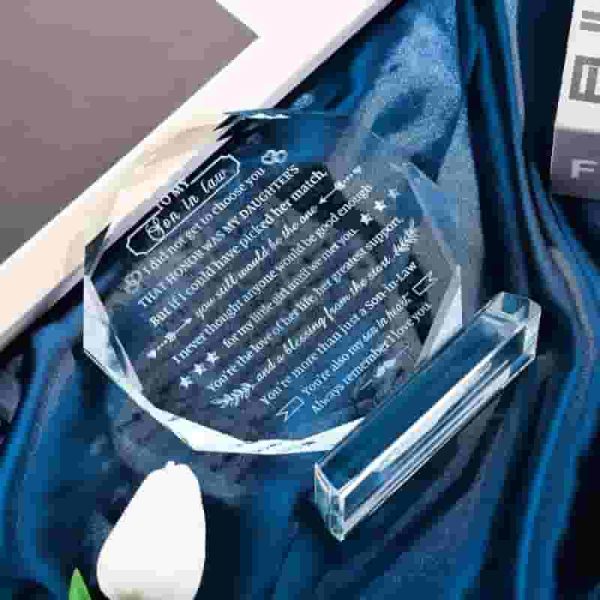 Best Son-in-law Gift From In-laws - Crystal Keepsake - Image 3