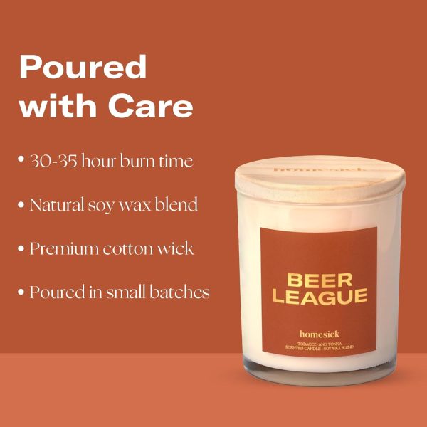 Homesick Beer League Scented Candle - Long-lasting Soy Wax Gift - Image 4