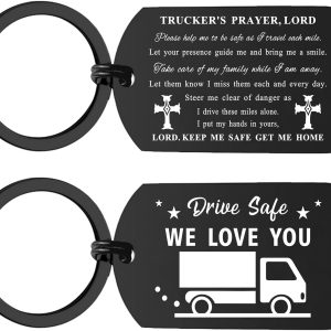 Best Truck Driver Keychain Gift For Husband Or Dad - Drive Safe