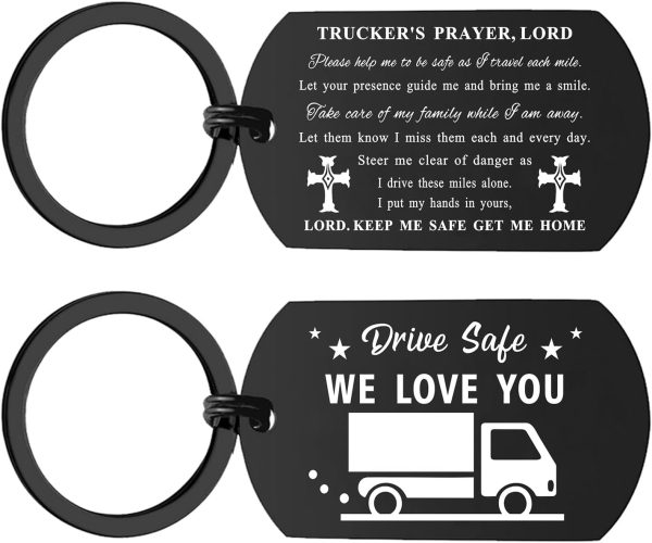 Best Truck Driver Keychain Gift For Husband Or Dad - Drive Safe