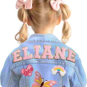Custom Kids Jean Jacket With Name Patches - Best Gift For Toddlers