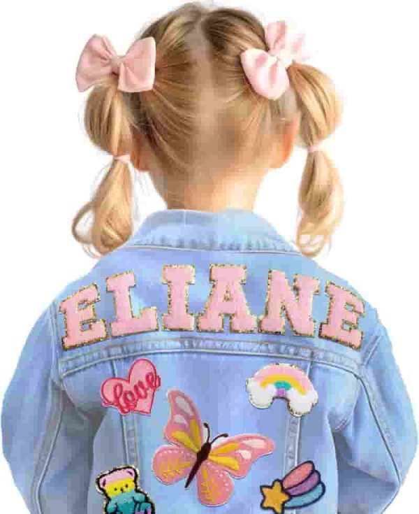 Custom Kids Jean Jacket With Name Patches - Best Gift For Toddlers