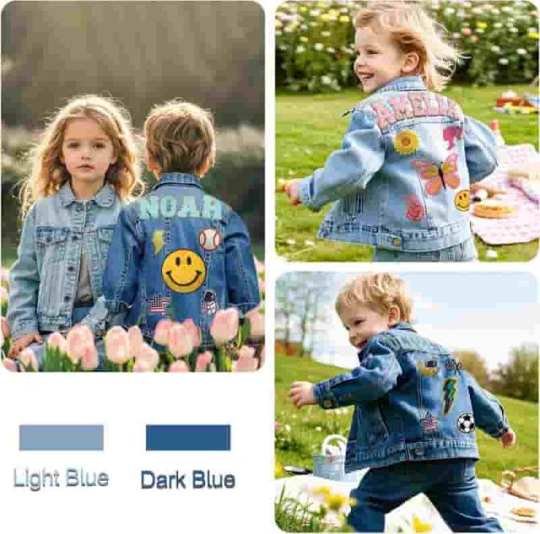Custom Kids Jean Jacket With Name Patches - Best Gift For Toddlers - Image 3