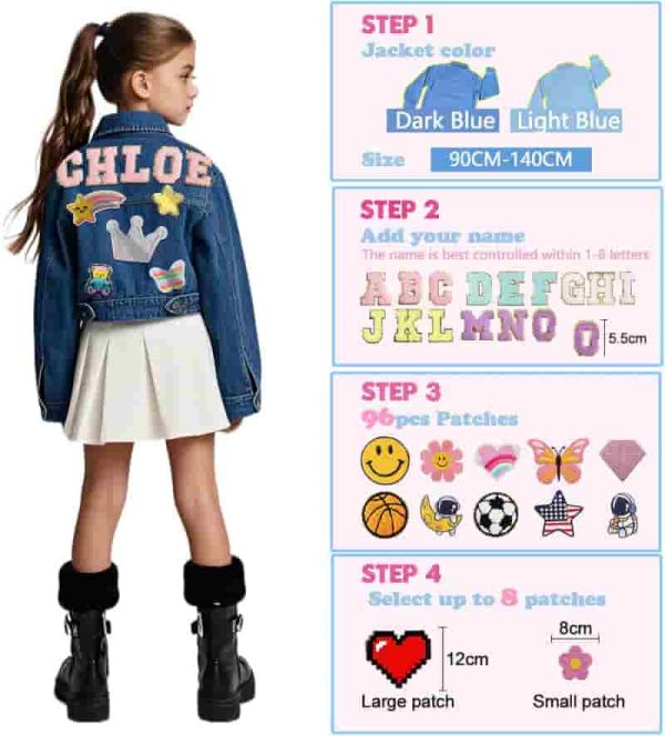 Custom Kids Jean Jacket With Name Patches - Best Gift For Toddlers - Image 5