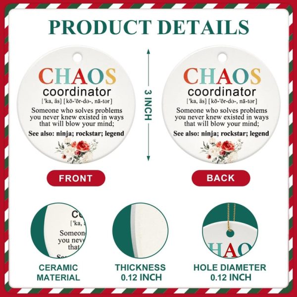 Chaos Coordinator Ornament - Best Gift For Women Bosses - Image 4
