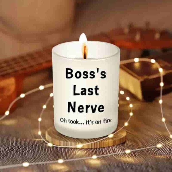 Funny Boss Gifts - Last Nerve Candle For Office & Coworkers - Image 2
