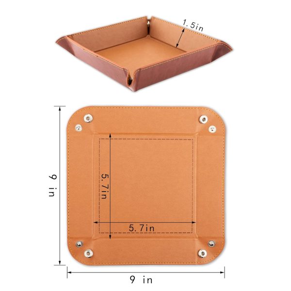 3rd Anniversary Leather Valet Tray – Engraved Gift For Couples - Image 3
