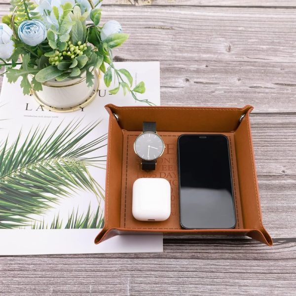 3rd Anniversary Leather Valet Tray – Engraved Gift For Couples - Image 5