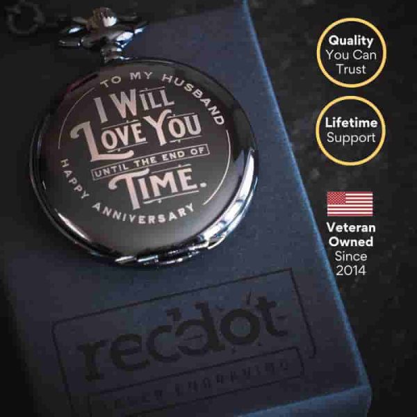 Best Anniversary Gift For Husband - Engraved Pocket Watch - Image 6