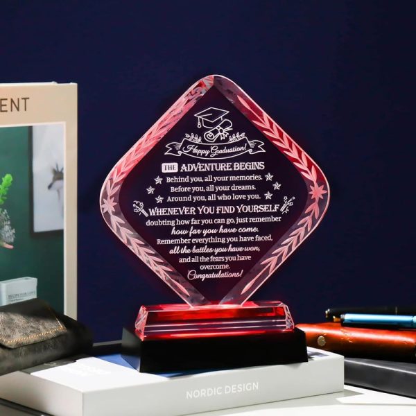 Best Graduation Crystal Plaque With Led Base - Class Of 2025 Gift - Image 6