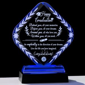 Best Graduation Keepsake Crystal Plaque With Light Base - Class Of 2025