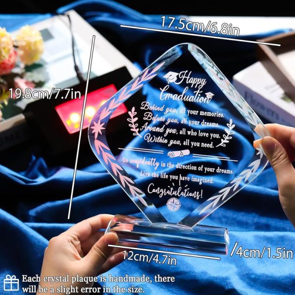 Best Graduation Keepsake Crystal Plaque With Light Base - Class Of 2025 - Image 4