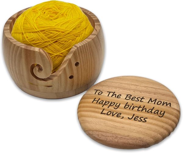 Best Personalized Yarn Bowl Gift For Knitters & Moms