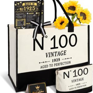 Best 100th Birthday Gift For Women - Vintage Tote Set