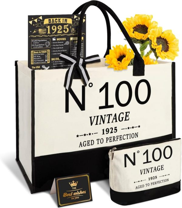 Best 100th Birthday Gift For Women - Vintage Tote Set