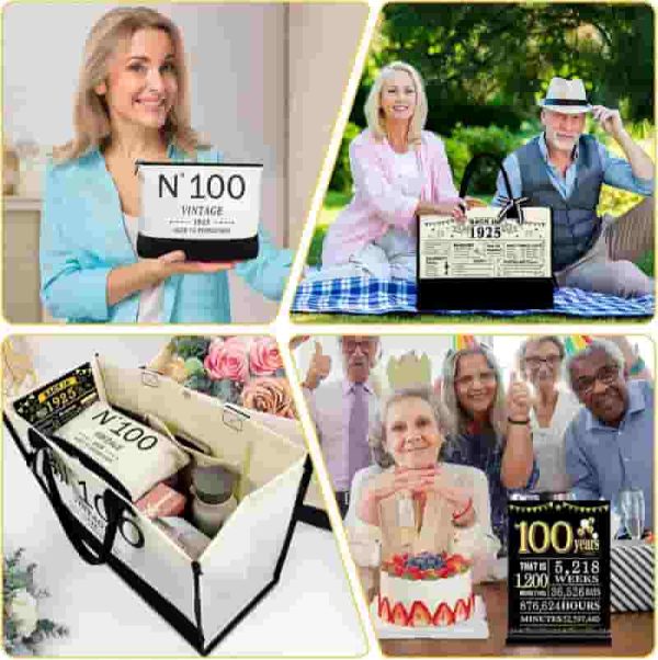 Best 100th Birthday Gift For Women - Vintage Tote Set - Image 5