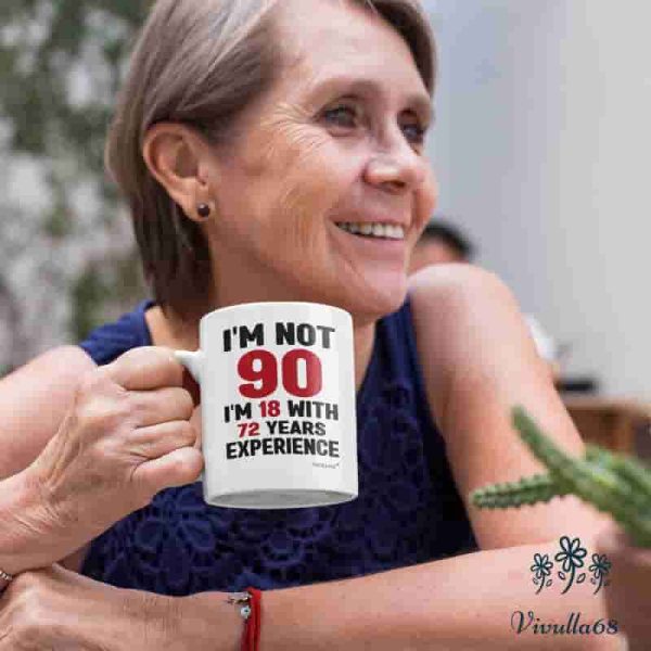 Best 90th Birthday Mug - Funny Gift For Women & Men - Image 2