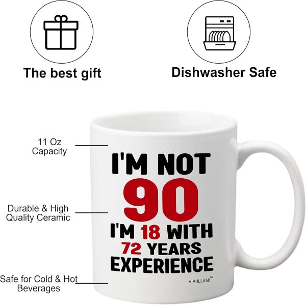 Best 90th Birthday Mug - Funny Gift For Women & Men - Image 3