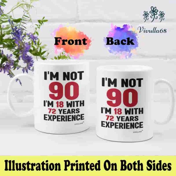 Best 90th Birthday Mug - Funny Gift For Women & Men - Image 4