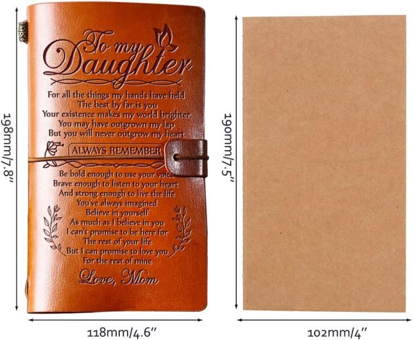 To My Daughter Leather Journal - Meaningful Gift From Mom - Image 2