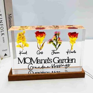 Best Personalized 3d Resin Flower Night Light For Mom