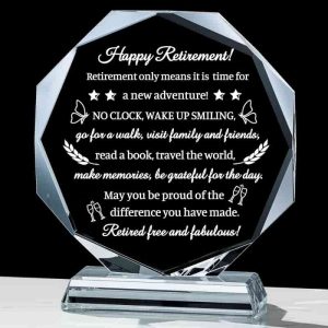 Best 2025 Retirement Gifts - Crystal Plaque For Women & Men