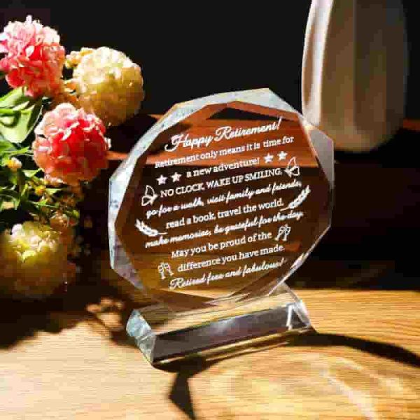 Best 2025 Retirement Gifts - Crystal Plaque For Women & Men - Image 3