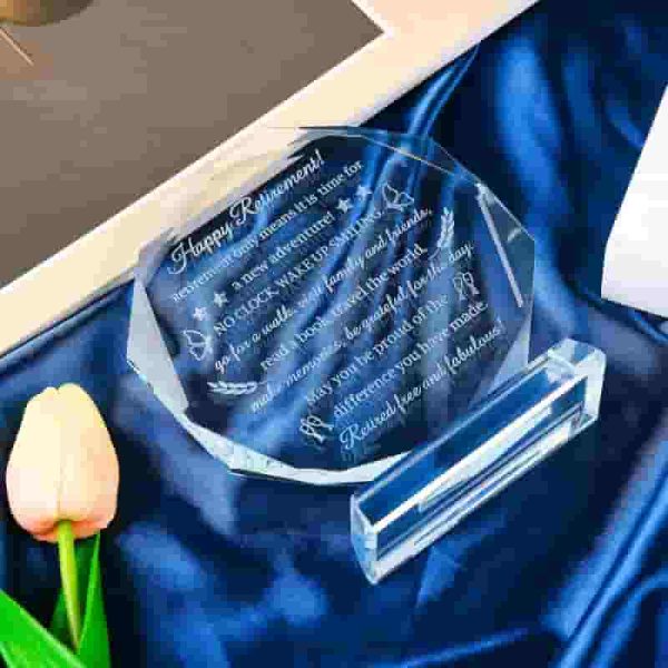 Best 2025 Retirement Gifts - Crystal Plaque For Women & Men - Image 4