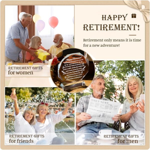 Best 2025 Retirement Gifts - Crystal Plaque For Women & Men - Image 6