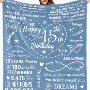 Best 15th Birthday Gifts For Teen Girls - Personalized Throw Blanket