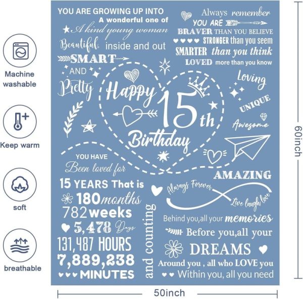 Best 15th Birthday Gifts For Teen Girls - Personalized Throw Blanket - Image 2