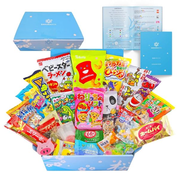 Best Sakura Japanese Snack Box Gift - 30 Dagashi Pieces