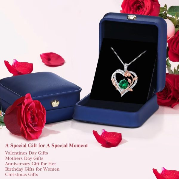 Sterling Silver Rose Birthstone Necklace For Mom - Best Gift - Image 6