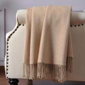 Silk Throw Blanket With Fringe - Soft & Breathable