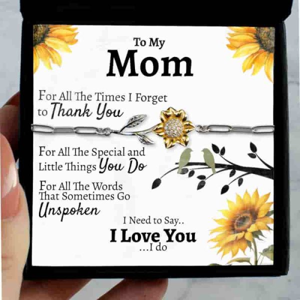 Best Sunflower Bracelet Gift Set For Mom - Thank You Mom - Image 3