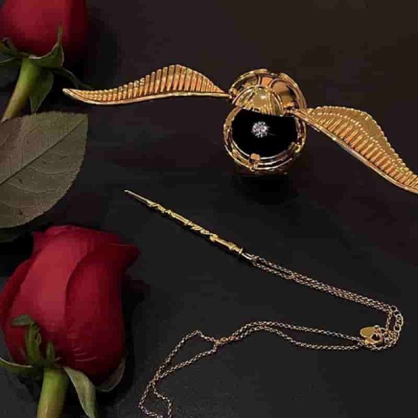 Golden Snitch Ring Box For Proposals & Weddings - Image 2