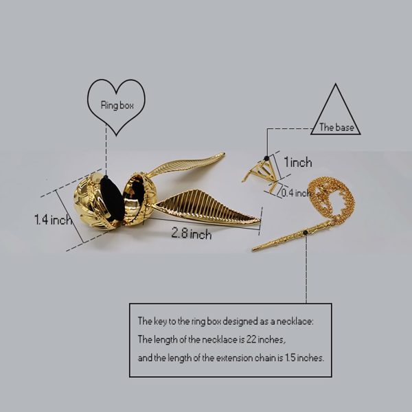 Golden Snitch Ring Box For Proposals & Weddings - Image 3