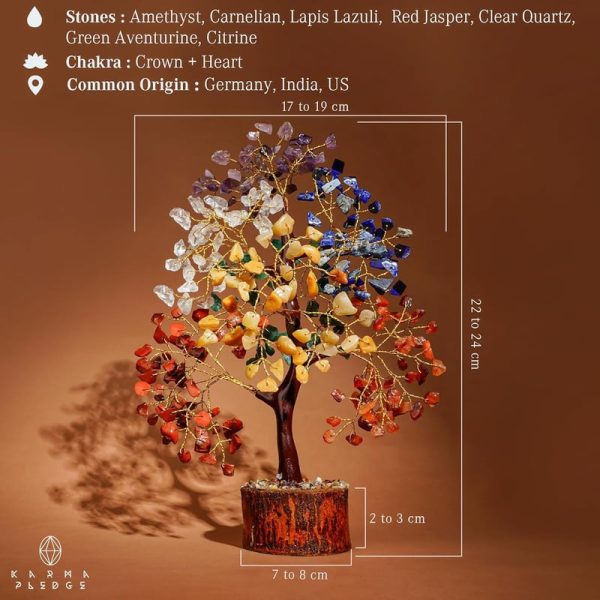 Crystal Tree Of Life - 7 Chakra Healing Bonsai For Energy & Gifts - Image 2
