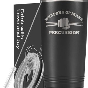 Best Drummer Gifts - Insulated Tumbler With Straw, 20 Oz