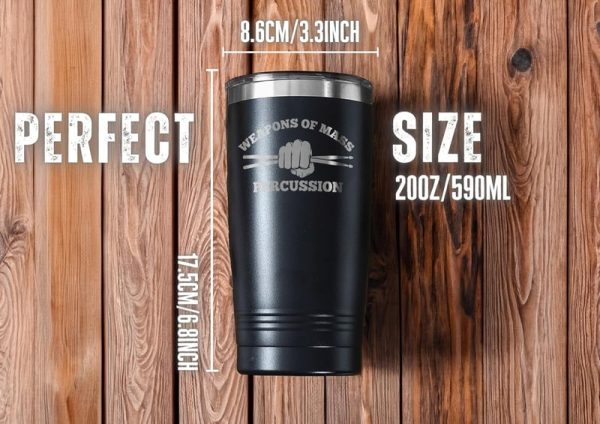 Best Drummer Gifts - Insulated Tumbler With Straw, 20 Oz - Image 2
